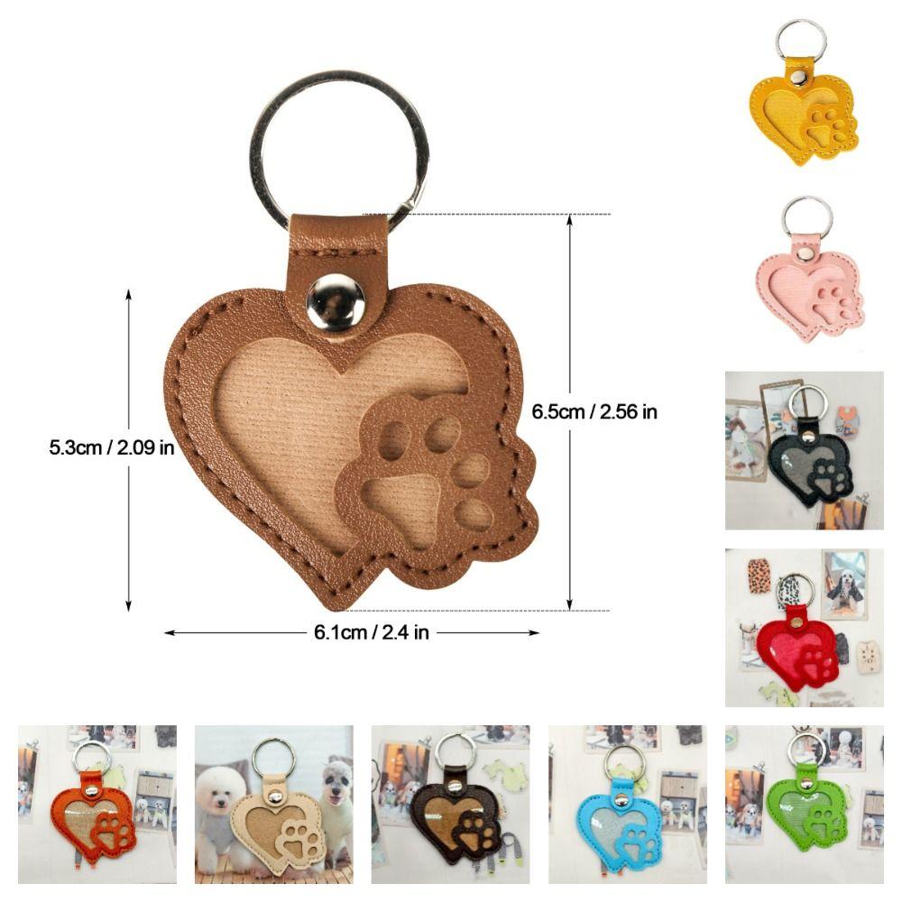 PU Leather Pet Hair Key Chain Portable Memorial Key Chain Pet Hair Storage Bag Pet Loss Memorial