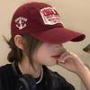 Cotton Womens Casual Baseball Hat With Stylish Letter Decoration And Crown Rounded