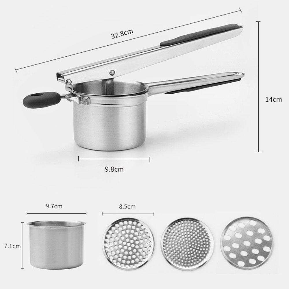 Большая толкушка для картофеля на 15 унций, прочная толкушка для картофеля из нержавеющей стали с эргономичной ручкой, кухонные гаджеты, ручная мельница для еды