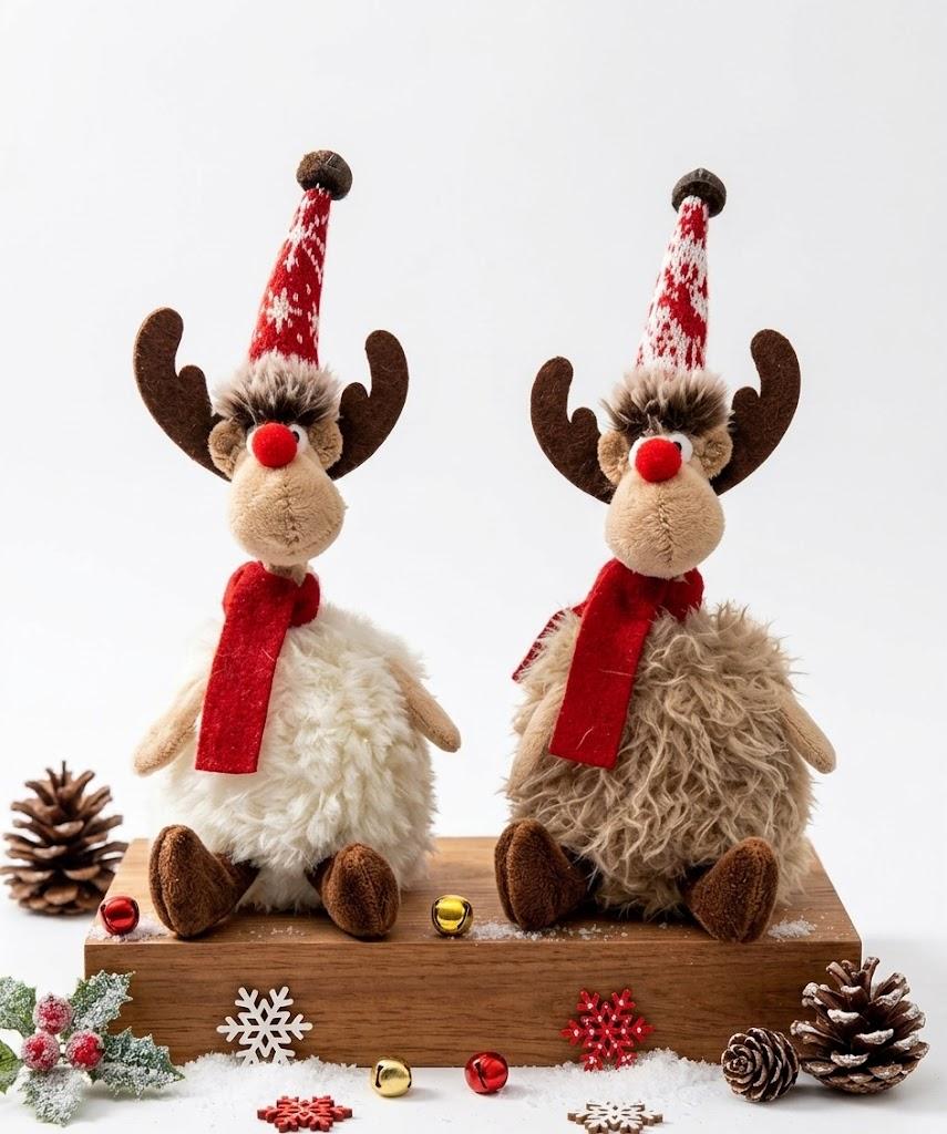 Christmas Reindeer Plush Mascot 21 Christmas Decoration with Hat