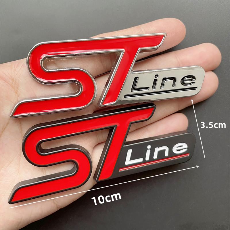 3D Metal Logo ST Line Badge Car Trunk Front Grill Emblem For Ford Focus MK4 PUMA Mondeo Kuga Fiesta ST Line Sticker Accessories ws7