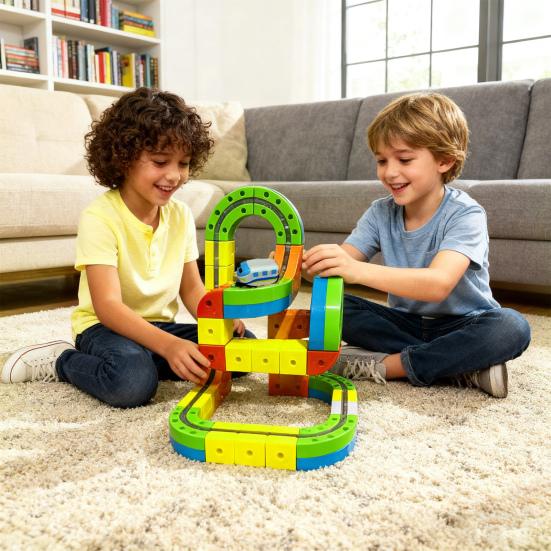 1 Набор Магнитный Трек Поезд Игрушка Набор Детский DIY Железная Дорога Строительство Бросающий Вызов Гравитации Электрический Поезд Игрушка