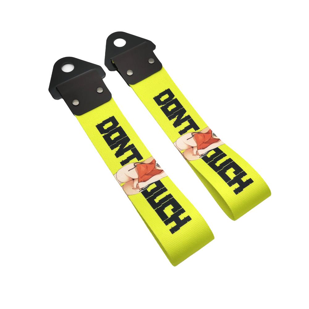 JDM Culture Car Color Pendant Tow Strap Belt Tow Rope Ribbon Auto Accessories Trailer Rope Bumper Towing Strap FOR Racing Slogan