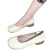 Square head Doudou shoes autumn flat-soled leather shoes shallow mouth round head soft sole comfortable grandma shoes