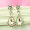 Hot Sale Water Droplets Dangle Earrings for Women Elegant CZ Crystal Shining Long Hanging Ear Fashion Wedding Party Jewelry