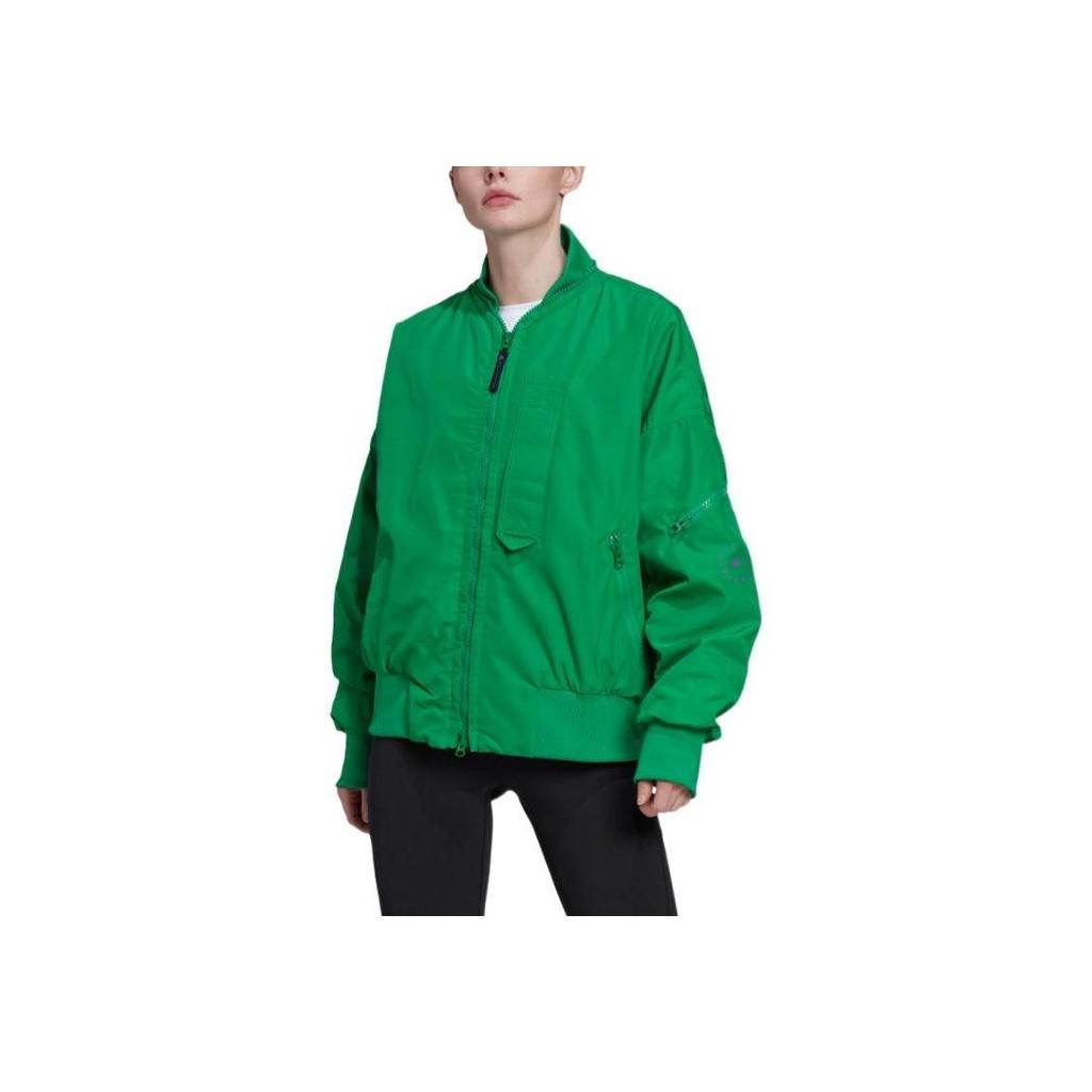 adidas Вязаная куртка-бомбер Stella McCartney Зеленая Женская HI0926