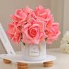 Simulated moisturizing handle bundle curled corner rose ins European home furnishing hotel decorative flower arrangement ornament moisturizing rose
