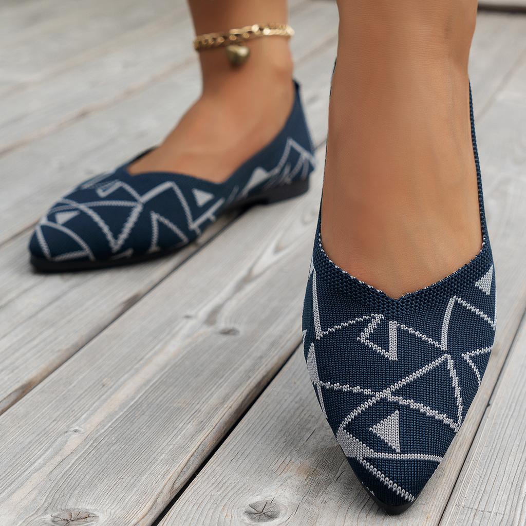 Летние европейские и американские туфли на плоской подошве с острым носком, туфли mom с неглубоким вырезом, вязаные, модные и универсальные