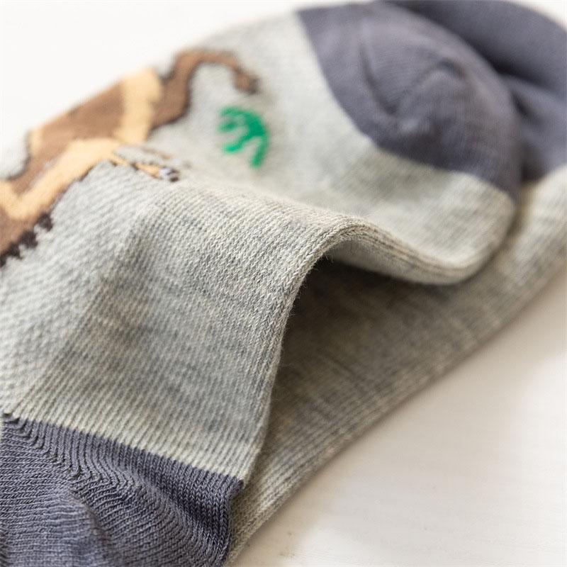 5 пар носков с рисунком динозавра для мальчиков, удобные дышащие повседневные мягкие детские носки