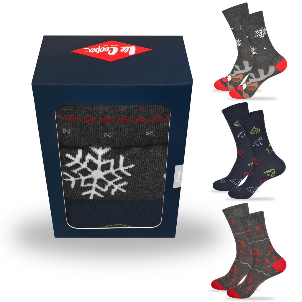 Lee Cooper Мужские Рождественские Носки Олень 3 Штуки В Подарок