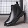 2025 Winter New Men's Leather Martin Boots Men's Velvet Thermal Cotton Shoes Soft Leather Soft Sole Casual Leather Shoes 2717