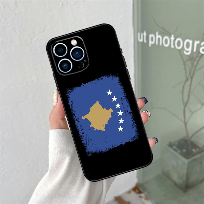 Силиконовый мягкий чехол с флагом Косово для iPhone 17 Air 11 14 15 16 Pro Max 12 13 Mini 16e 16 Plus Задняя крышка