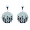 [J3093] - Ruthenium 'Choreography' Steel Earrings - 16x25 Mm
