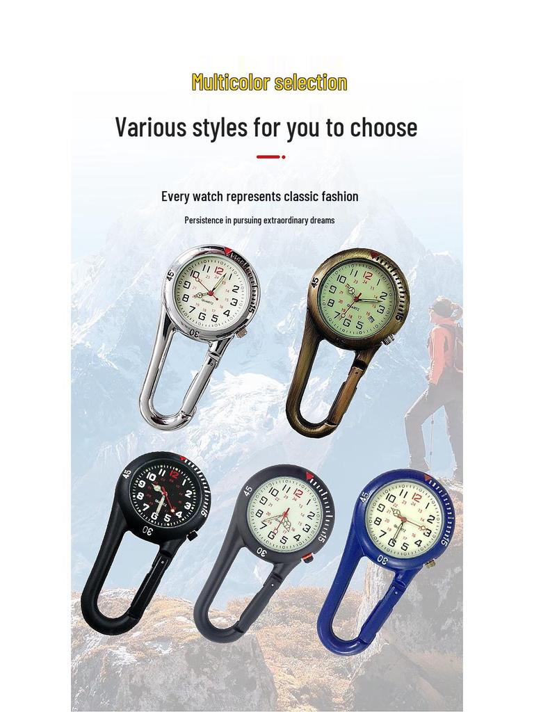 Светящиеся уличные часы-карабин: Удобные рюкзачные или карманные часы для пожилых людей и студентов