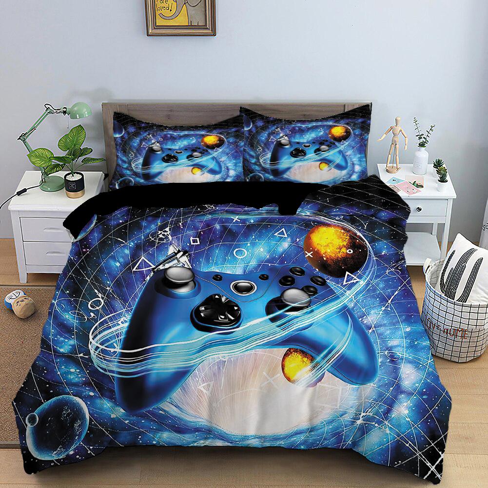 RunGrape Комплект постельного белья с пододеяльником Двуспальный Полуторный Квинсайз Кингсайз 240x220 Скандинавский Чехол на кровать 135 Евро Постельное белье Игровое Постельное белье 200x200