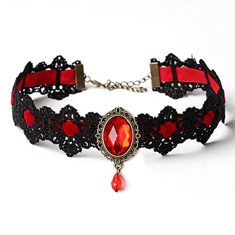 Готическое Викторианское Черное Кружевное Ожерелье Для Женщин Девушка Бохо Кисточкой Сексуальное Кружевное Колье Стимпанк Темный Стиль Лоли Хэллоуин Ювелирные Изделия