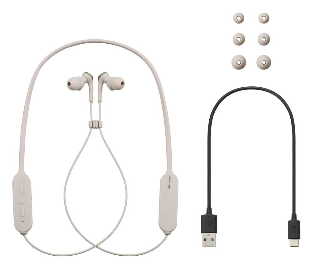 Беспроводные наушники BG Bluetooth Deep Bass до 20 часов непрерывной работы BG Beige Audio-Technica ATH-CKS330XBT [SOLID BASS/Защита от брызг