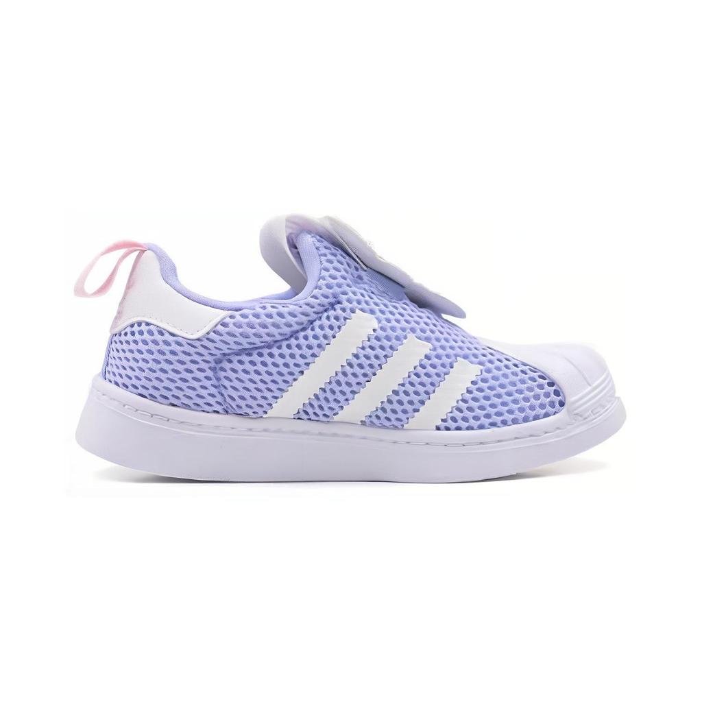 adidas Оригинальные Superstar 360 Тканевая Мягкая Подошва Удобные Прочные Низкие Детские Кеды для Скейтбординга Детские Кроссовки Синие Белые IE0680