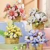 Potted Flower Basket Building Blocks Creative Bonsai Plant Bouquet Model Assemble Bricks Desktop Decoration Children's Toys Gift