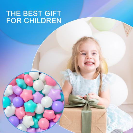 100Pcs Ocean Ball Pit Balls Safe Star Balls for Playrooms Sensory Perception Toys