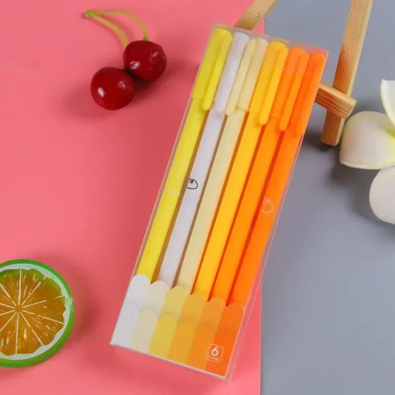 6 шт./набор Милая мультяшная гелевая ручка Корейская мода Милые ручки-шарики с котятами для студентки 0,5 мм Ручка с черными чернилами Школьные принадлежности