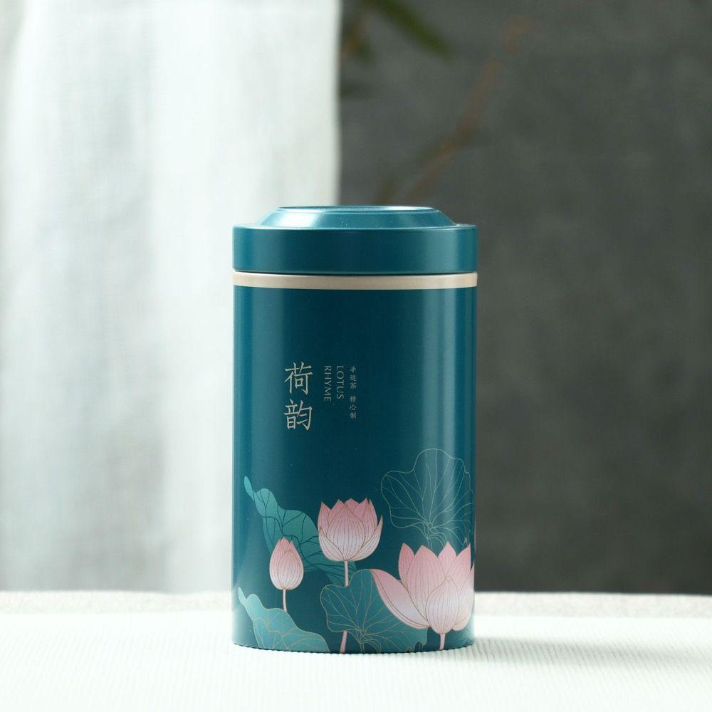 Round Tea Storage Jar Vintage Tea Box Snack Storage Box Empty Tin Tea Pot  Household Storage