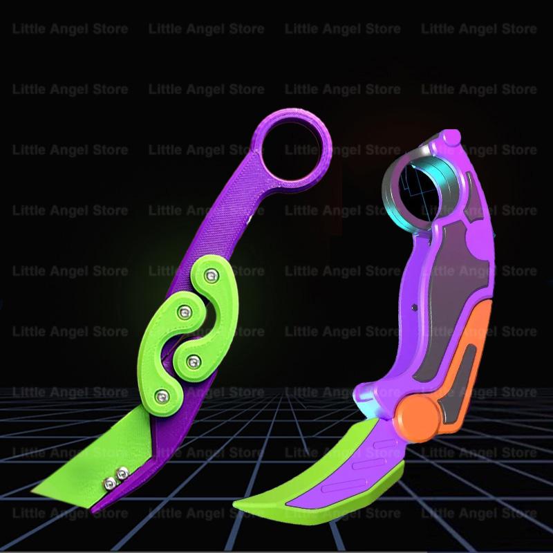 Новый 3D печатный гравитационный коготь-нож, игрушка для снятия стресса, бабочка, Непоседа, захват для рук, сенсорная игрушка, складной нож-коготь, редис для подарка