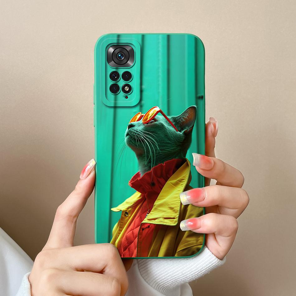 Милый Мультяшный Чехол Для Redmi Note 11 Pro Plus Задняя Крышка Жидкий Силикон Защита Камеры Для Xiaomi Redmi Note11 Чехлы Для Телефона