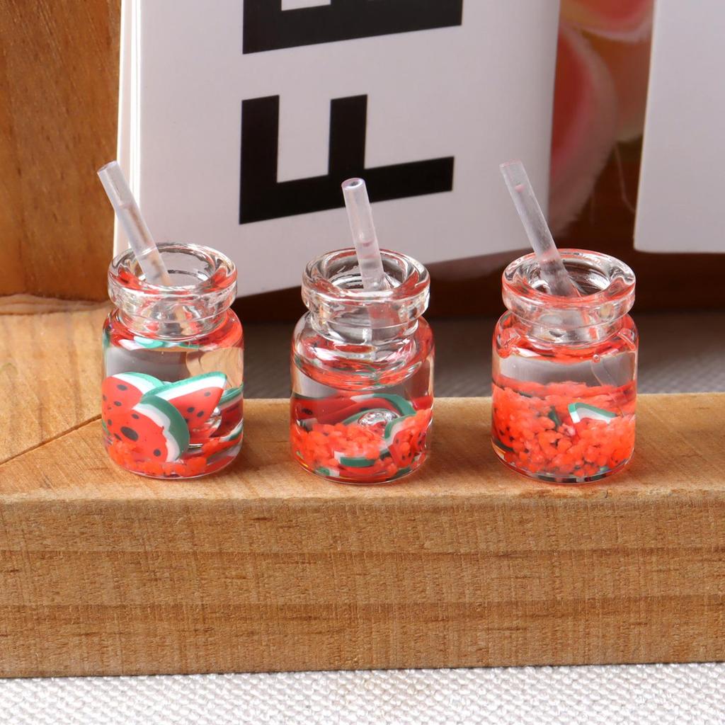 Ручная работа Миниатюрные аксессуары для еды и напитков для кукольного домика: Торт, Сок, Тарелки