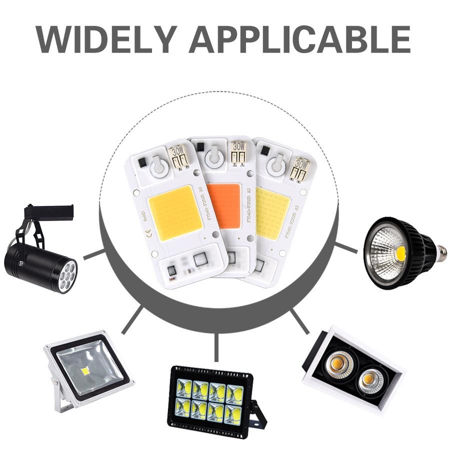 Светодиодный чип-матрица без пайки, переменный ток 220 В, высокая мощность 20 Вт, 30 Вт, 50 Вт, COB-чип, светодиодная лампа, драйвер для прожектора, уличное освещение «сделай сам», не требуется