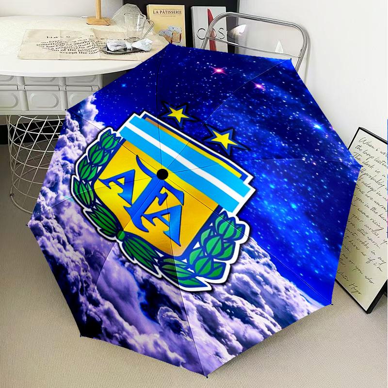 1PC Argentina Football club Printed Umbrella Folding umbrella, automatic umbrella 8-Frame for Travel, camping Fan gifts Christmas Gifts