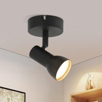 Spot De Plafond NETTLIFE Spot 1 Flamme Noir Métal