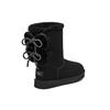 UGG Classic Double Bow Short Warm Durable Non-Slip Classic Double Bow Lined Mid-Calf Snow Boots Women Boots Black 1127131-BLK