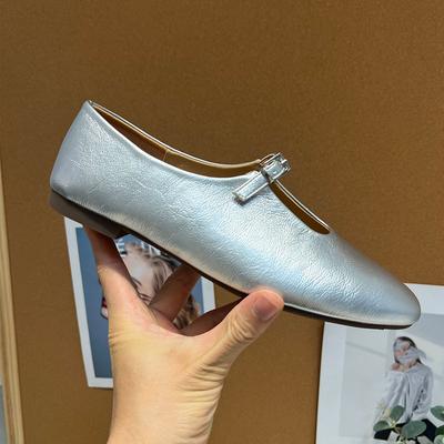 Мода 2015 Мода Неглубокая обувь Круглый носок Женские Мэри Джейн Балетки Обувь Слипоны Женская Пряжка Ремешок Женские Балетки С Обувью Новые