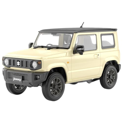 Aoshima Bunka Kyozai 1/24 Scale Rakupla Snap Car Series No.03-CI JB64 Jimny 2018 Chiffon Ivory Metallic Pre-Colored Plastic Model Kit (Car)