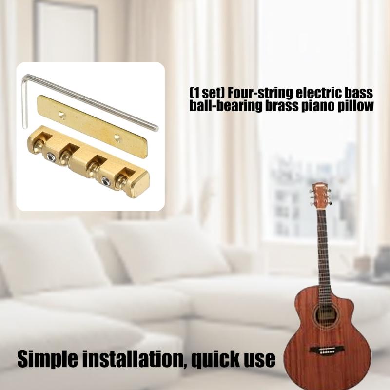 Регулируемый по высоте порожек для 4-струнной бас-гитары, электрической гитары, латунный роликовый гитарный порожек, раздельные регулировочные запасные части