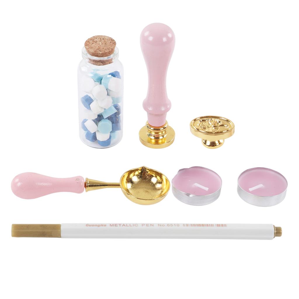 Набор для печати восковыми штампами в стиле ретро с прозрачным узором, набор для запечатывания восковыми штампами в стиле ретро со съемной ручкой для конверта