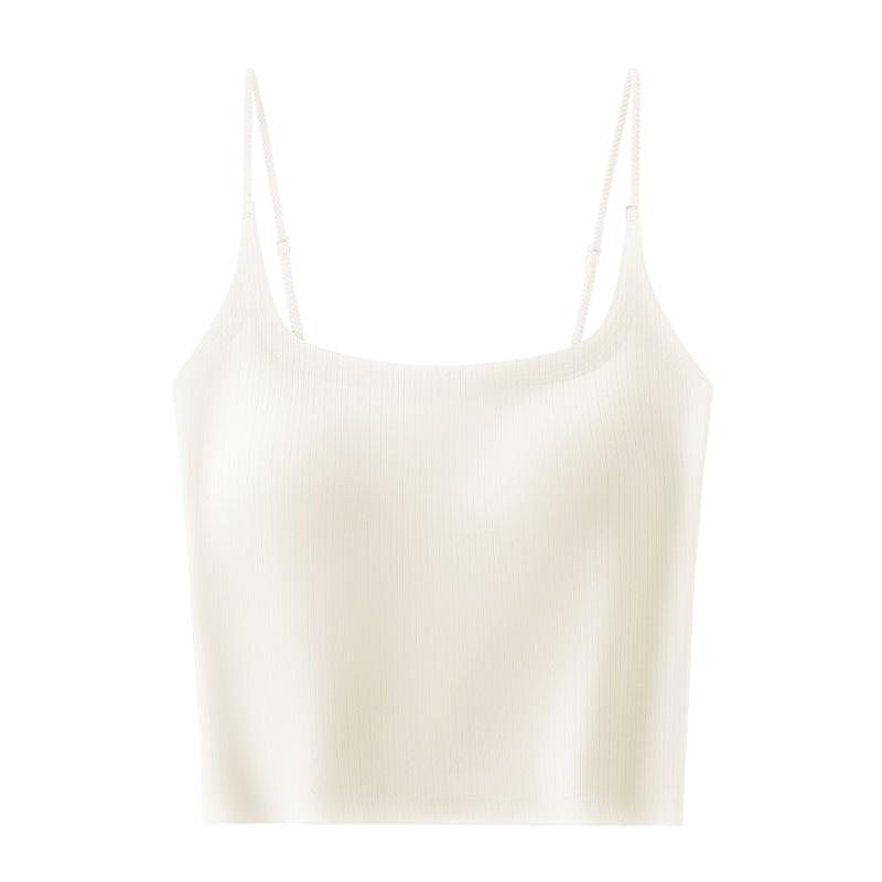 2025 Новая женская бесшовная весенняя майка с нагрудными вкладышами - Удобная, стильная и подходящая для ношения как нижнее белье или как верхняя одежда