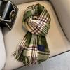 Wool Scarf Women's Autumn and Winter Versatile Red British Plaid Scarf Women's Winter High-end Gift Scarf