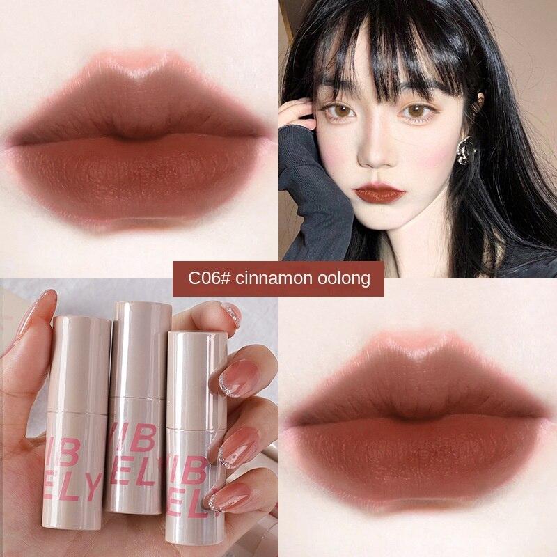 VIBELY Small Chubby Dun Velvet Matte Matte Lip Slime Burst Students Affordable Lip Glaze Lipstick