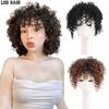 Синтетические короткие черные вьющиеся парики для женщин, афро-кудрявый вьющийся парик с наращиванием челки, натуральный парик для косплея