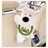 Cute Cartoon Dog Shape Plush Hanging Tissue Box For Car And Home Use
