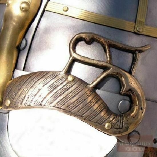Средневековый 16GA стальной средневековый ребристый шлем/шлем рыцаря викингов латунь