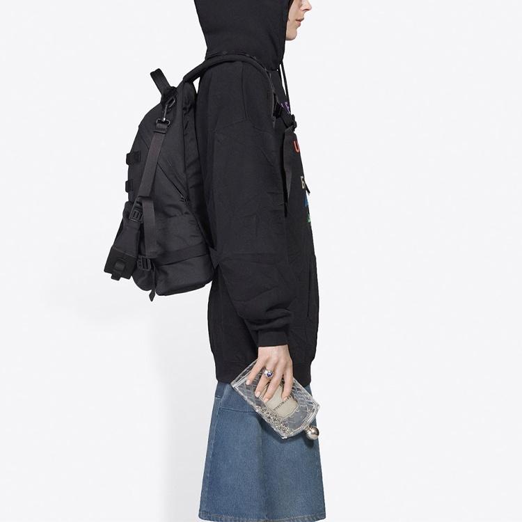 (WMNS) Balenciaga Multi-Color Logo Printing Hoodie Black Women's 578135TJVI62771