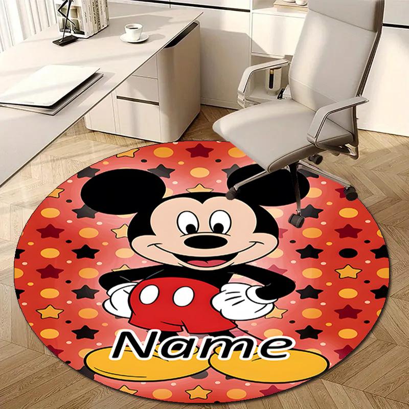 Personalized M-Mickey Round Chair Office Rug - Perfect for Mat, Office Chair & More - Ideal Gift for Birthdays and Holidays