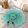 3D Цветочный Плюшевый Напольный Коврик Моющийся Нескользящий Ковер Абсорбирующий Быстросохнущий Ковер для Украшения Гостиной Спальни Ванной Комнаты Кухни