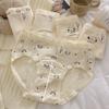 7A Antibacterial Pure Cotton Crotch Briefs Cute Little Dog Women's Underwear Solid Color Mid Waist Women's Triangle Panties