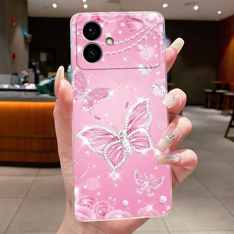 Case For Samsung Galaxy S26 Edge Flower Butterfly Protective Thin Casing Transparent Soft Silicone TPU Phone Cover