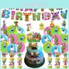 Набор украшений для дня рождения My Singing Monster: флаг, воздушные шары, топперы для торта и многое другое