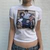 Винтажная уличная женская футболка с принтом букв в стиле гранж Харадзюку Y2k Одежда Эстетичная эмо-девушка 2000-е Y2k Укороченный топ Готический панк Бэби-ти